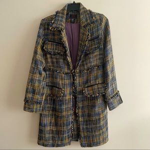 True Meaning Plaid Fringe Coat